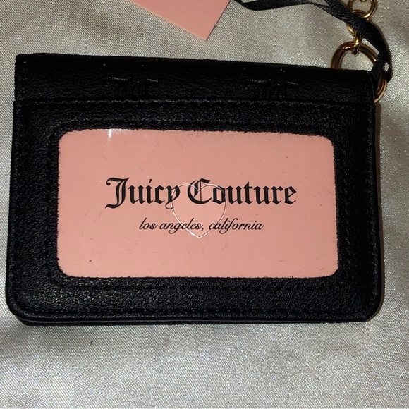 Juicy Couture Liquorice Faux Leather Only You And Me Card Case Key Fob NWT - Picture 8 of 16